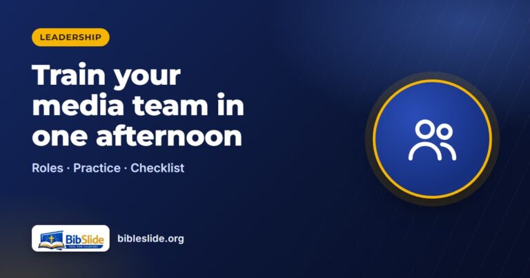 How to Train a Church Media Team in One Afternoon
