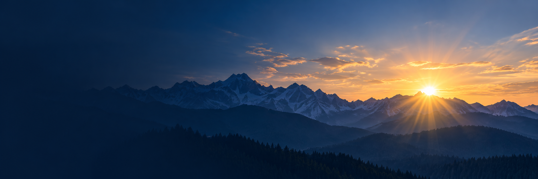 Sunrise over the mountains, a worship slide background