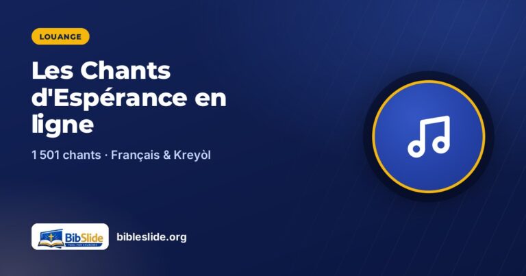 Les Chants d’Espérance en ligne : 1 501 chants en français et en créole