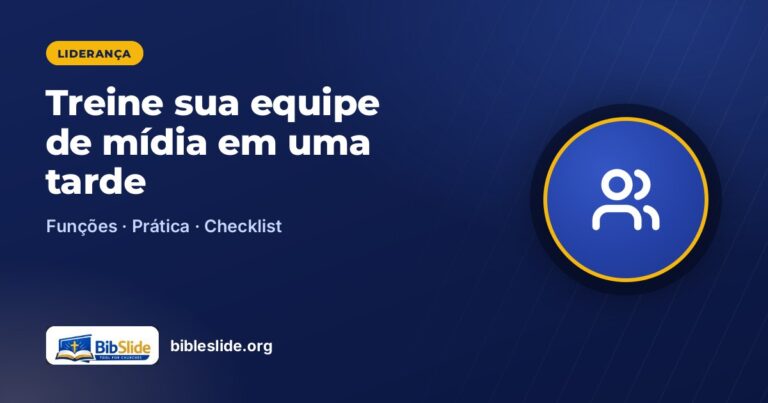 Como treinar uma equipe de mídia da igreja em uma tarde